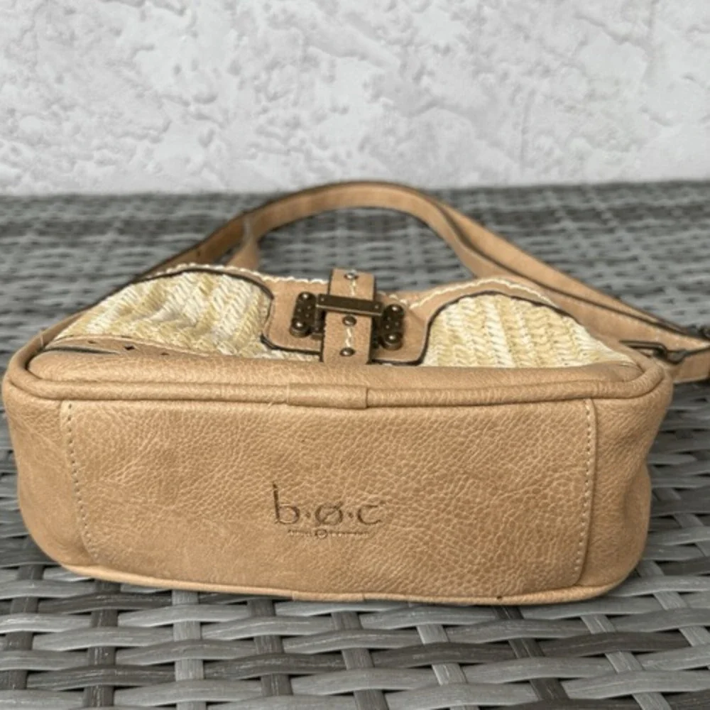 b.o.c Farrell Hill Straw Vegan Leather Crossbody Bag Purse Festival Coastal‎